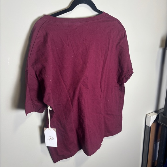 Jackson Rowe Women's Deep Red Button Tee - Picture 6 of 8